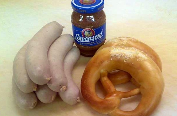Sausages, Soft Pretzels, Bavarian Style Mustard